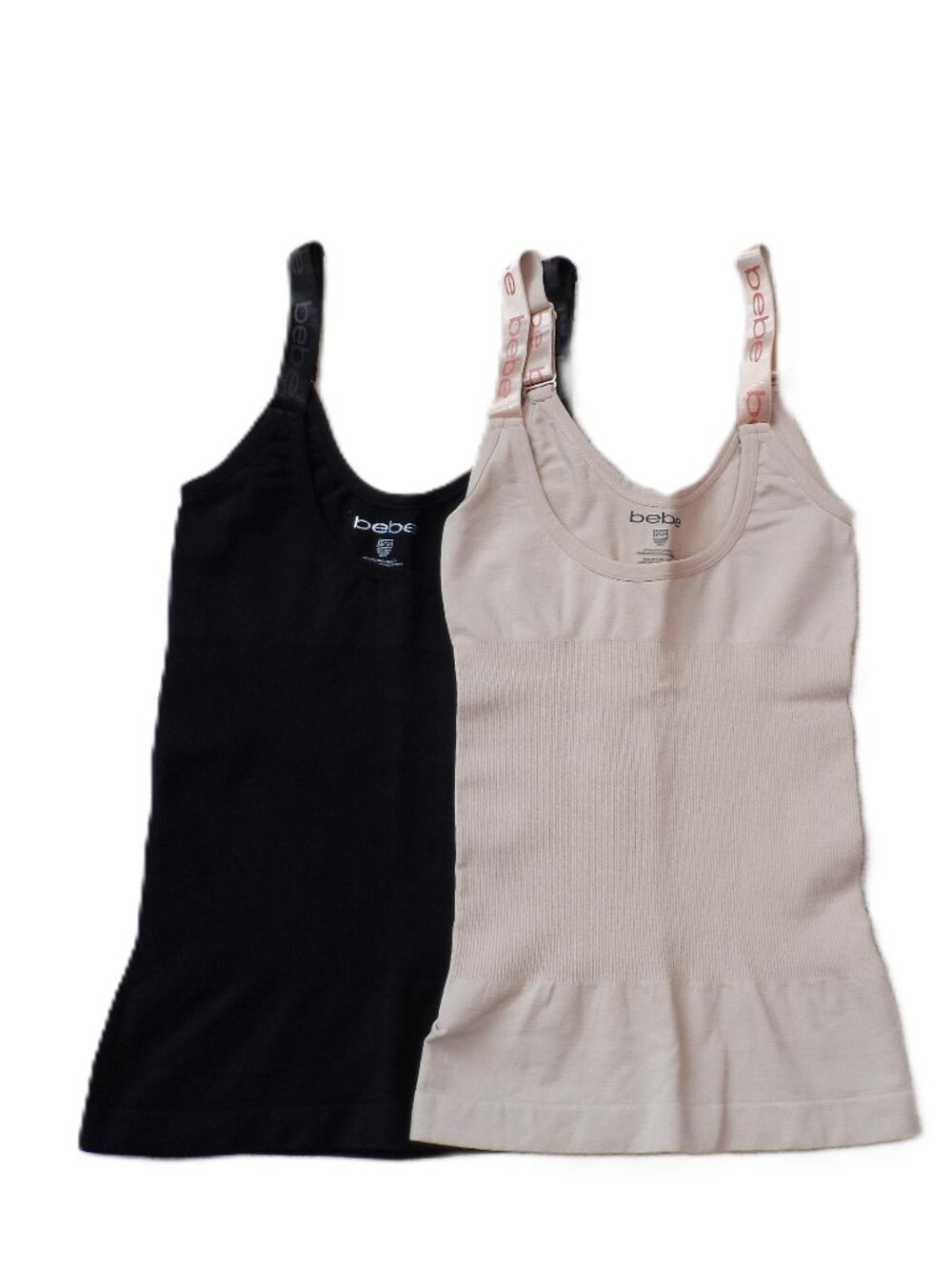Bebe seamless camisole features branded logo straps.2pcs., size S